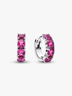 Pandora Pink Hoop Earrings